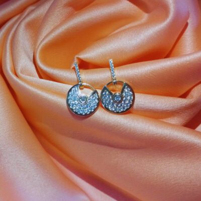 Brinco Círculo de Zircônia com Borda Lisa Banhado a Ouro 18K