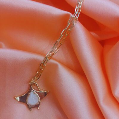 Colar Raia com Resina Banhado a Ouro 18k