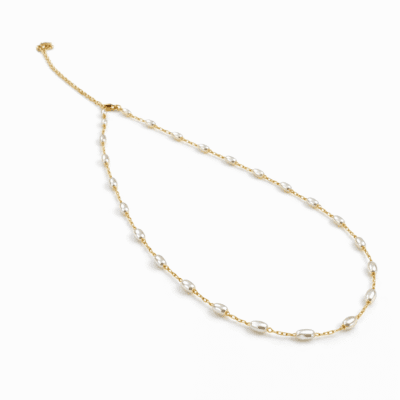 Colar Pérola Banhado A Ouro 18k