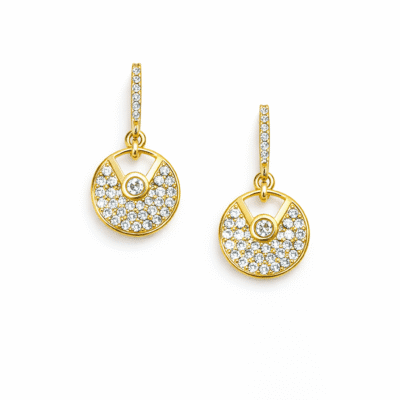 Brinco Círculo de Zircônia com Borda Lisa Banhado a Ouro 18K