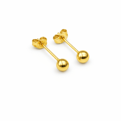 Brinco Pequeno Bolinha Banhado a Ouro 18k