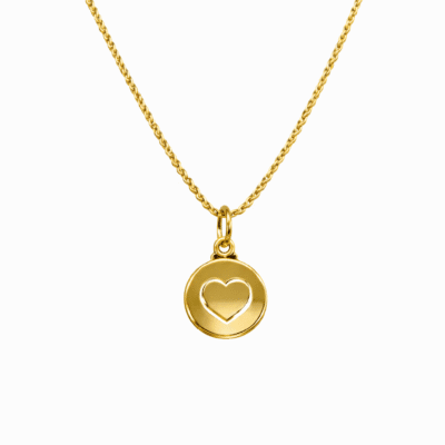 Colar com Pingente de Coração Banhado A Ouro 18K