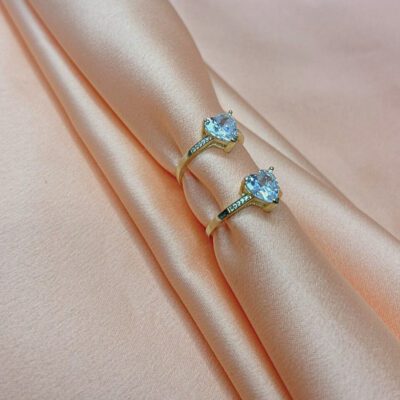 Anel Coração Cravejado Banhado A Ouro 18k
