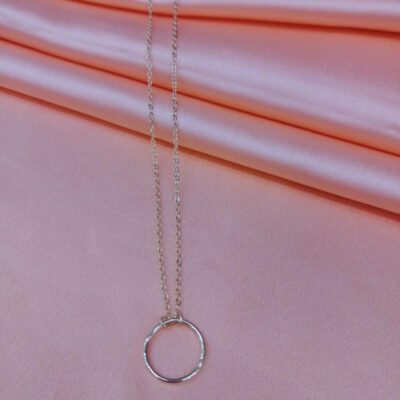 Colar com Argola Anel Banhado A Ouro 18K