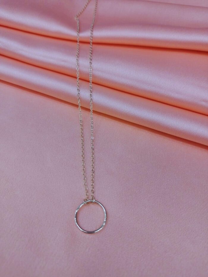 Colar com Argola Anel Banhado A Ouro 18K