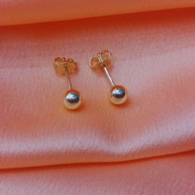 Brinco Pequeno Bolinha Banhado a Ouro 18k