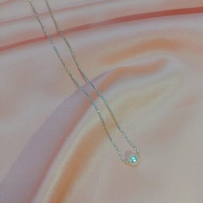Colar Riviera Fina com Pérola Banhado a Ouro 18k