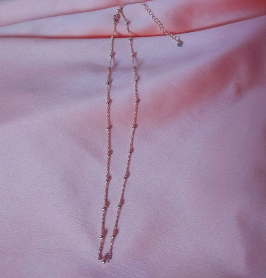 Colar Corrente com Bolinhas Banhado a Ouro 18K