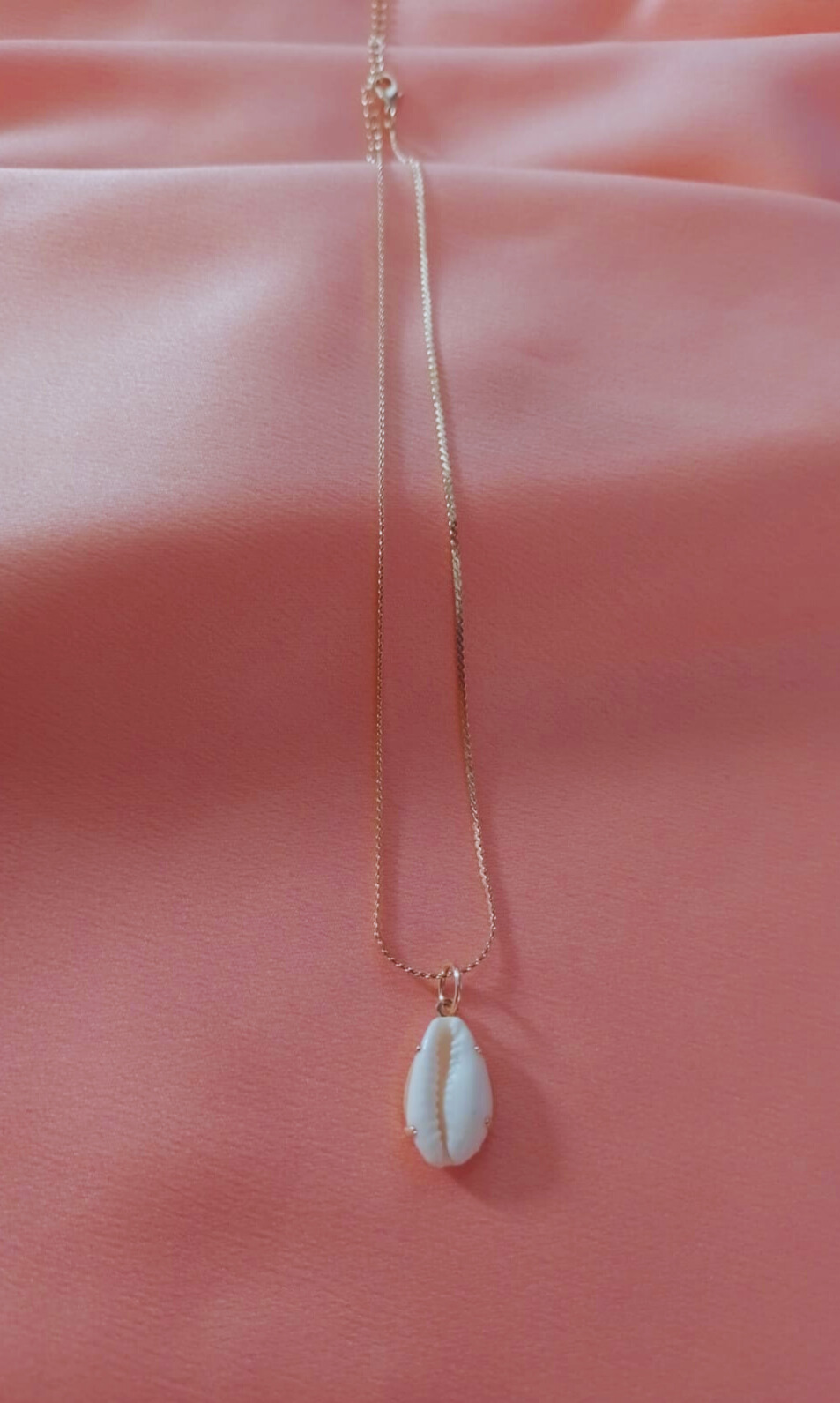 Colar Pingente Concha em Resina Banhado a Ouro 18K