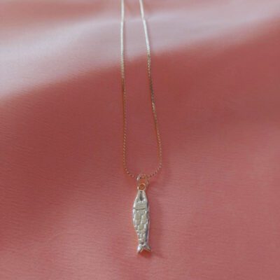 Colar Pingente Peixe Banhado a Ouro 18K