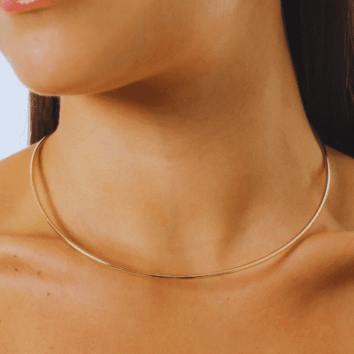 Choker Aro Lisa Banhada a Ouro 18K