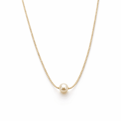 Colar Riviera Fina com Pérola Banhado a Ouro 18k