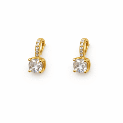 Brinco Pingente com Ponto de Luz em Zircônia Banhado a Ouro 18K