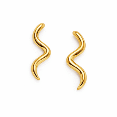 Brinco Torcido Liso Banhado a Ouro 18k