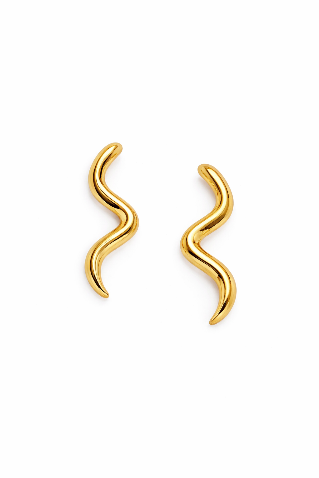 Brinco Torcido Liso Banhado a Ouro 18k