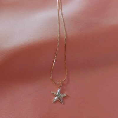 Colar Pingente Estrela Banhado a Ouro 18K