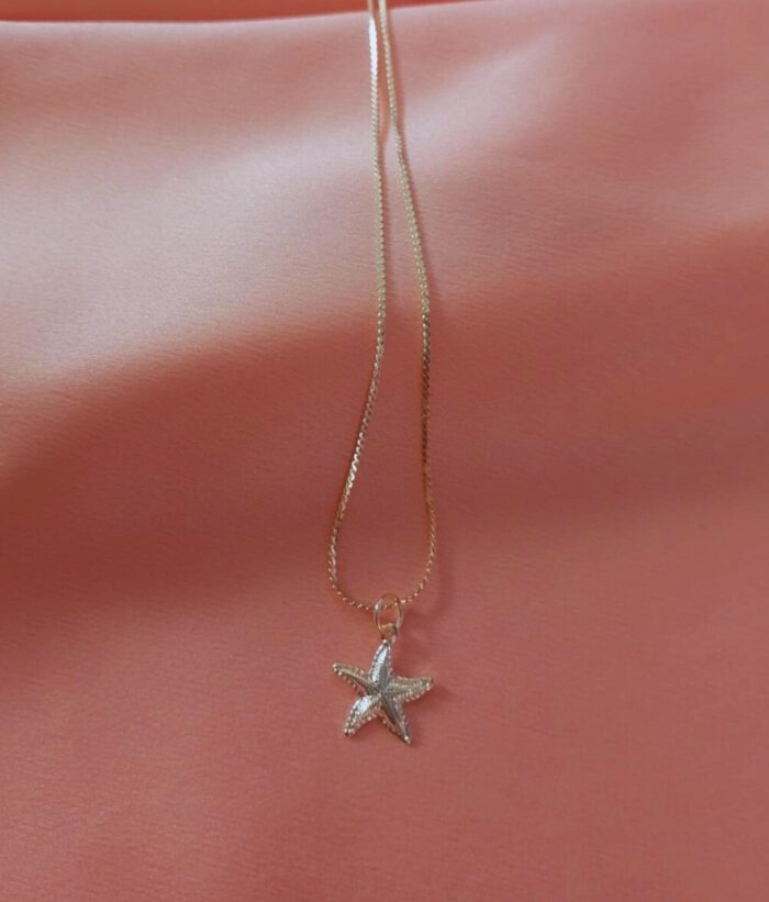 Colar Pingente Estrela Banhado a Ouro 18K