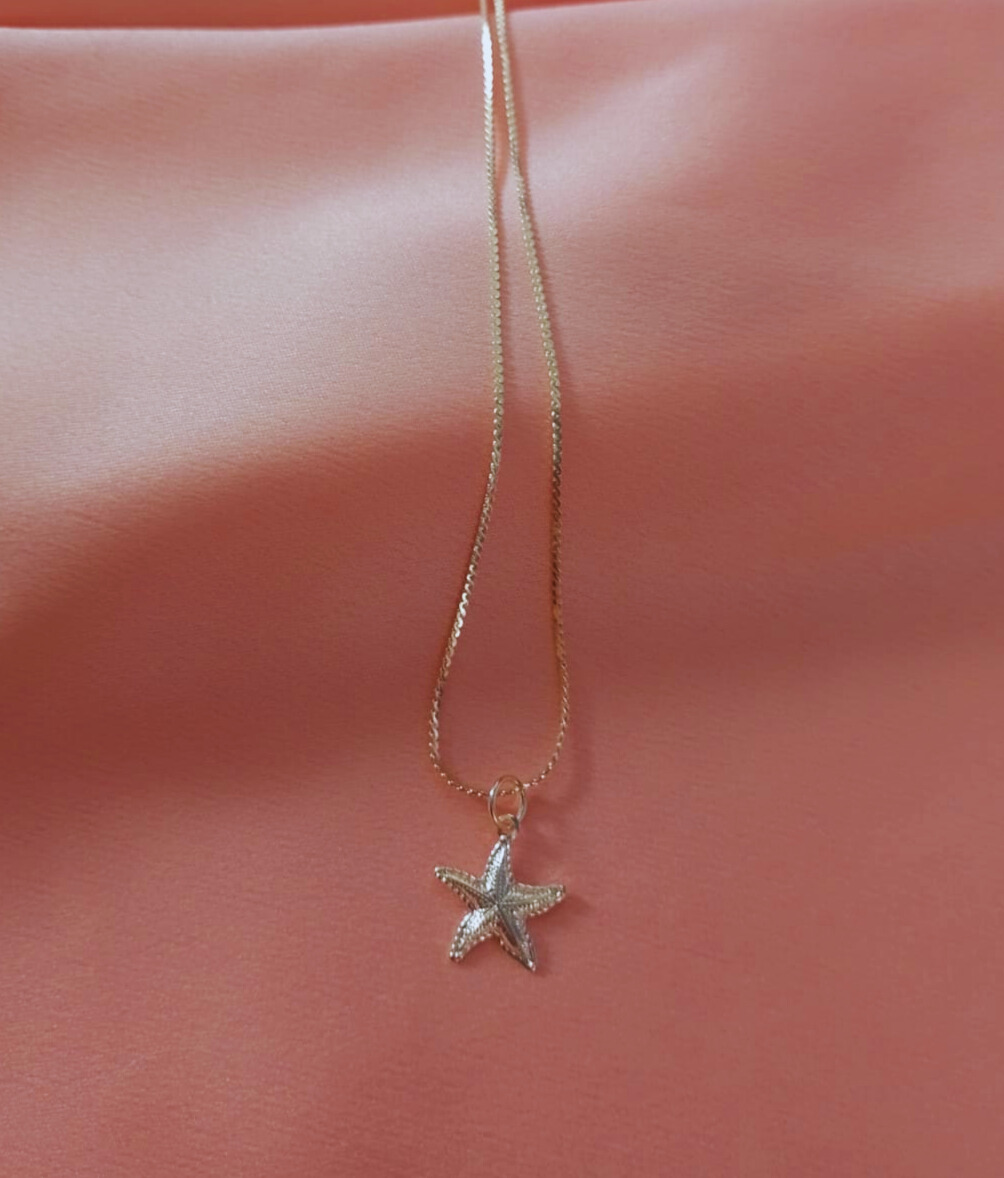 Colar Pingente Estrela Banhado a Ouro 18K