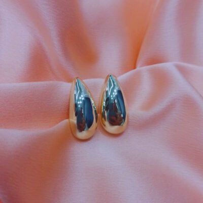 ð Brinco Gota Lisa Banhado a Ouro 18K Antialérgico ð