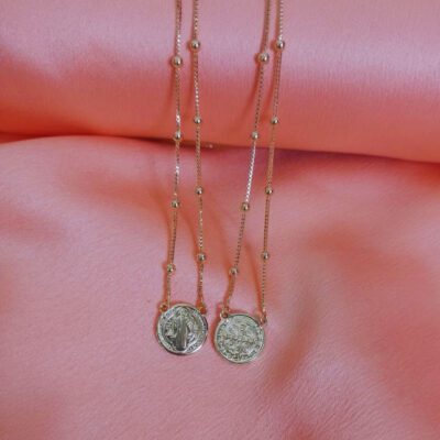 Colar Escapulário Medalha P São Bento Banhada a Ouro 18K