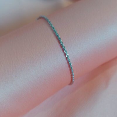 Pulseira Fina Baiano Banhada a Ródio Branco