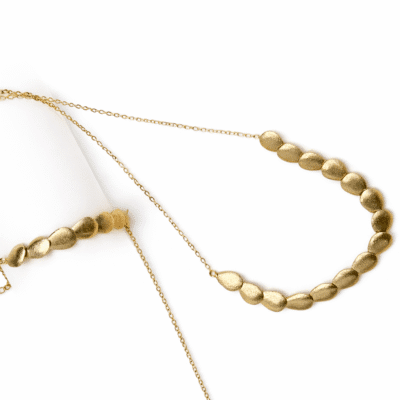 Conjunto Choker e Pulseira com Elos Ovais Banhados a Ouro 18K