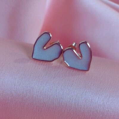 Brinco de Coração Pérola Banhado a Ouro 18K