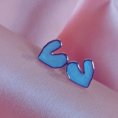 Brinco de Coração Pérola Banhado a Ródio Branco