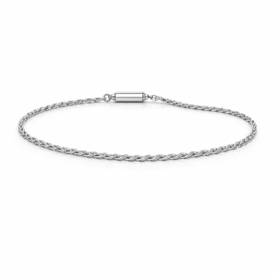 Pulseira Fina Baiano Banhada a Ródio Branco