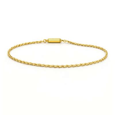 Pulseira Fina Baiano Banhada a Ouro 18K