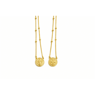 Colar Escapulário Medalha P São Bento Banhada a Ouro 18K