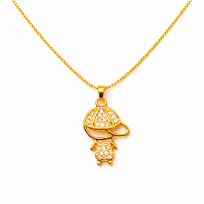 Colar Menino Cravejada - Banho em Ouro 18k