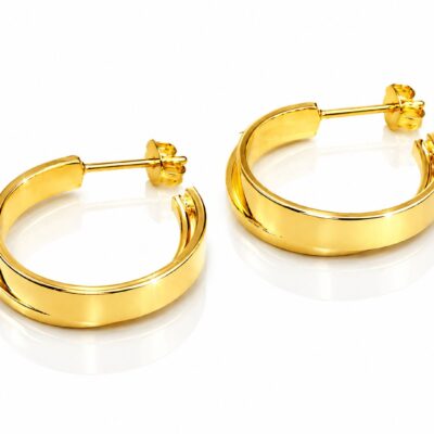 Brinco Argola Dois Aros Banhado a Ouro 18K