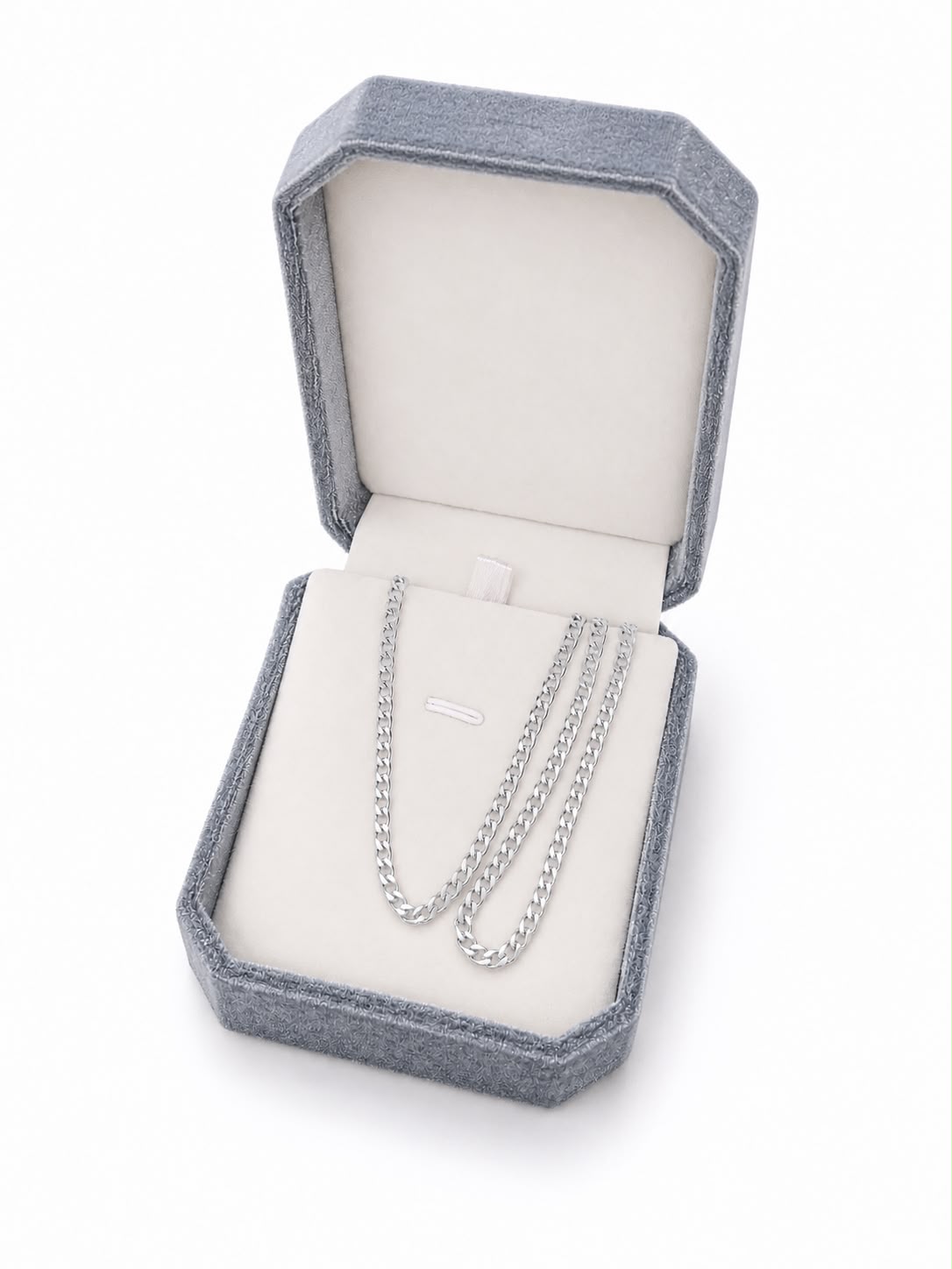 Conjunto Colar e Pulseira Elo Grumet Banho Ródio Branco - Imagem 3