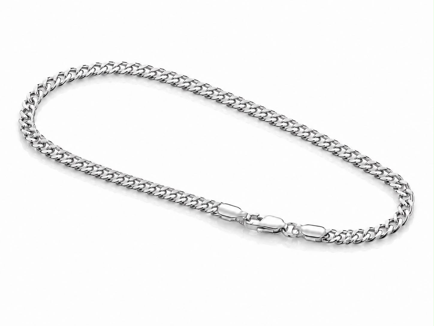 Pulseira Elo Grumet Banhado a Ródio Branco