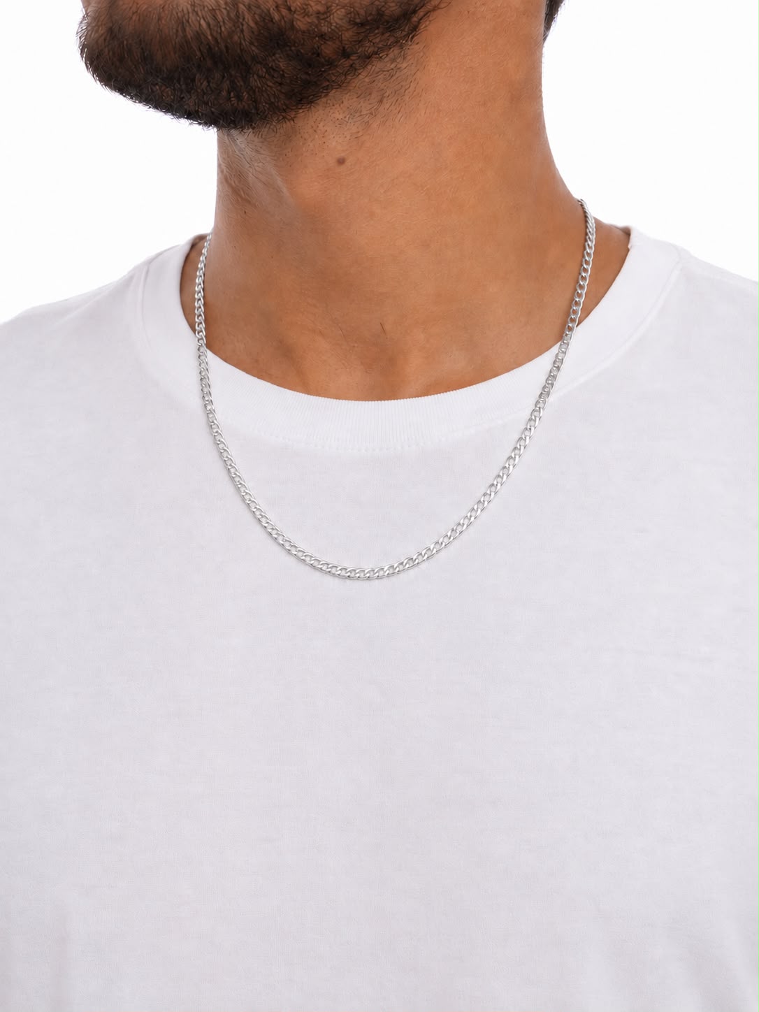 Colar Elo Grumet Banhado a Ródio Branco - Imagem 2