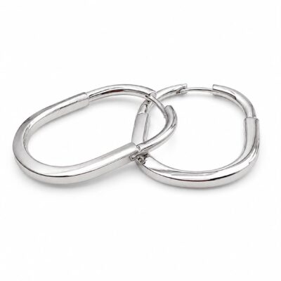 Brinco Argola de Clique em Ródio Branco