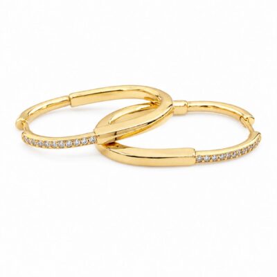 Brinco Argola de Clique Banhado a Ouro 18k