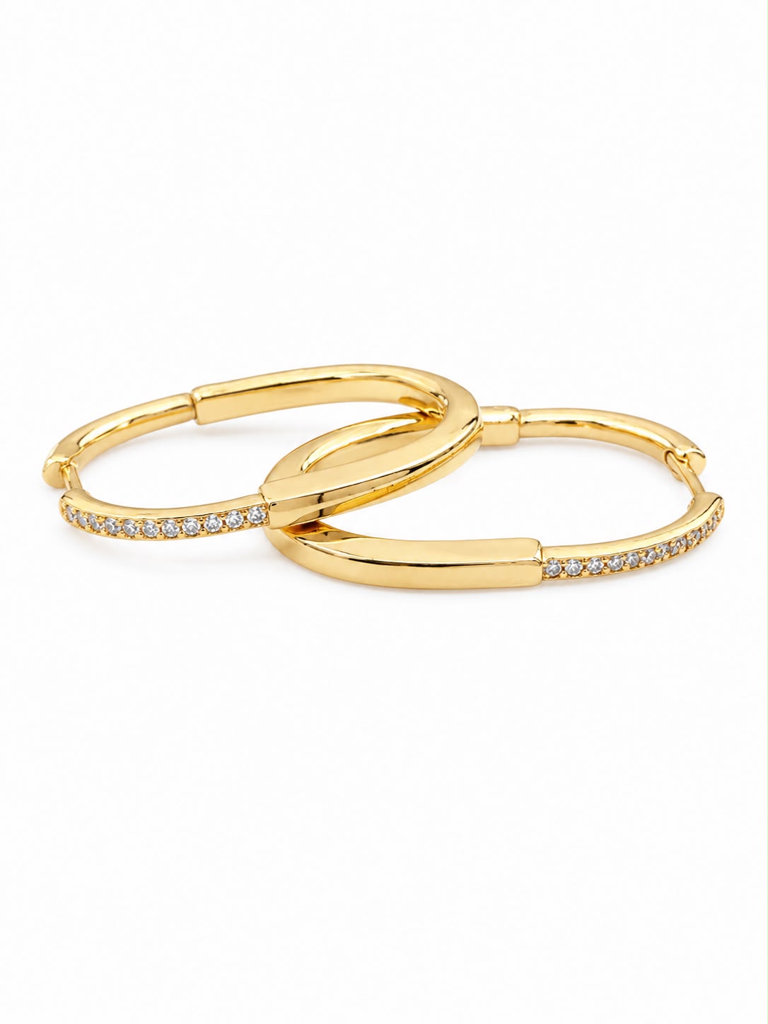 Brinco Argola de Clique Banhado a Ouro 18k