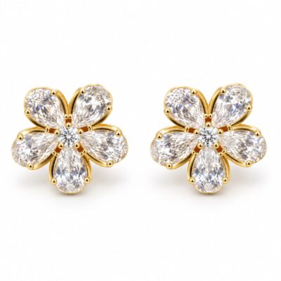 Brinco Flor Delicada Banhado Ouro 18k