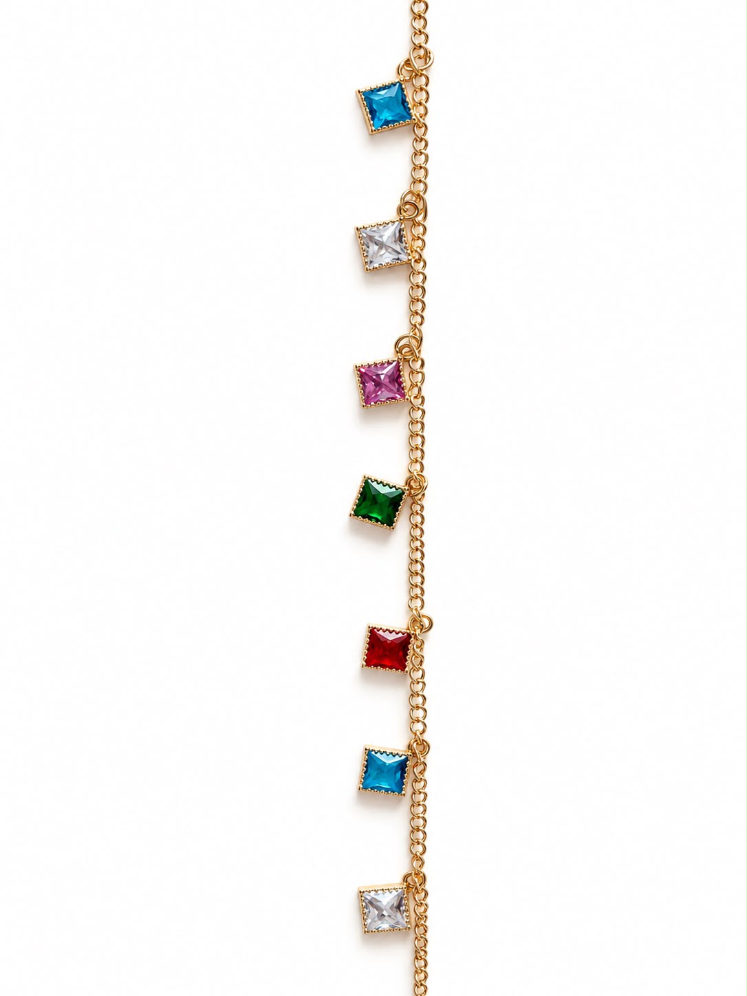 Pulseira Cristais Coloridos Banhada a Ouro 18K - Imagem 2