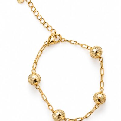 Pulseira de Bolinhas Banhada a Ouro 18K