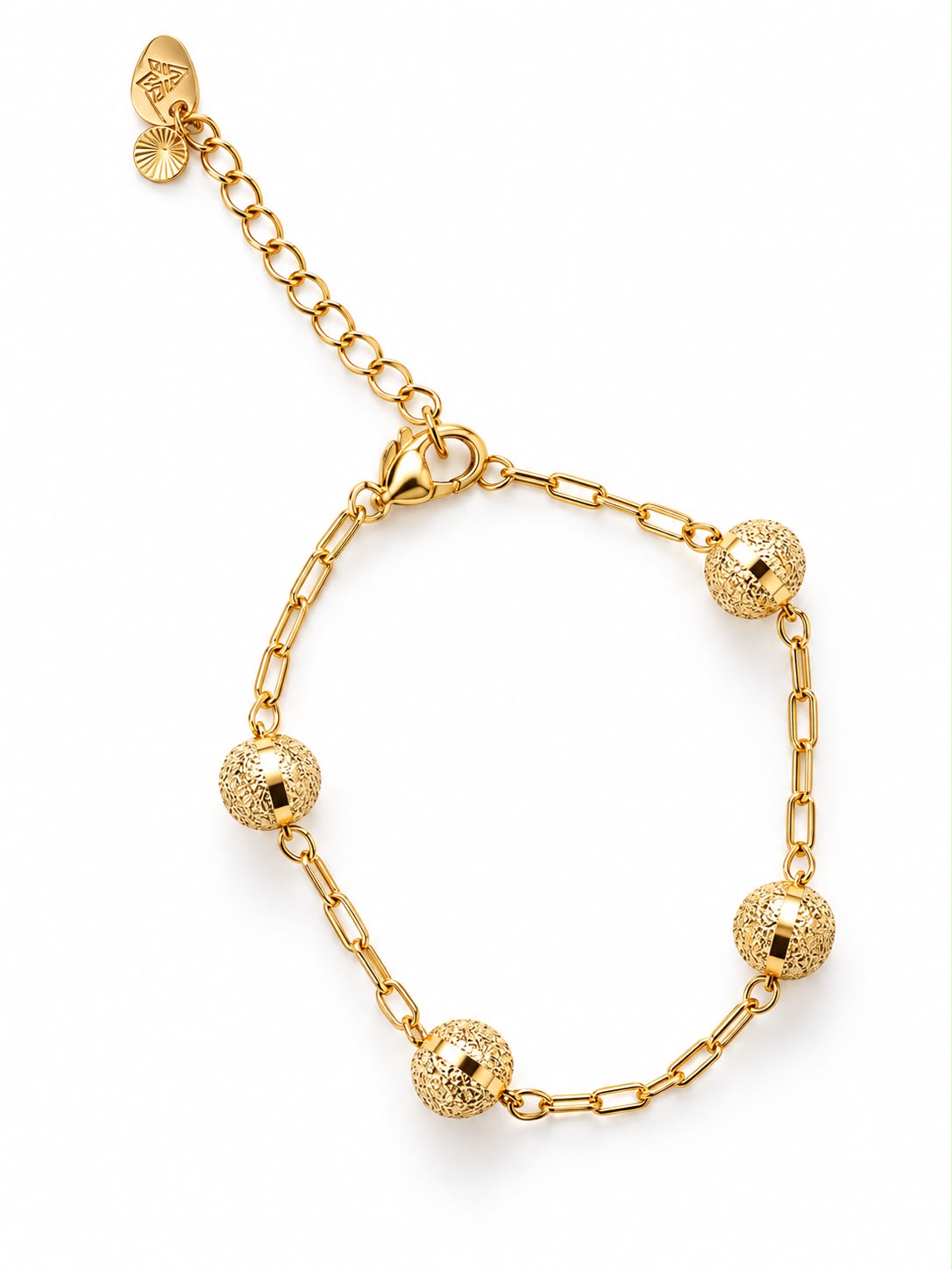 Pulseira de Bolinhas Banhada a Ouro 18K