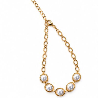 Pulseira Pérolas Banhada a Ouro 18K