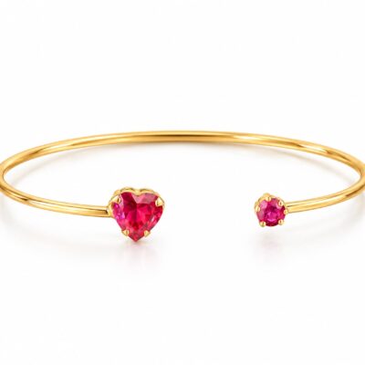 Bracelete Coração de kristal Vermelho