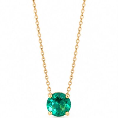 Colar Kristal Verde Turmalina Banhado a Ouro 18K