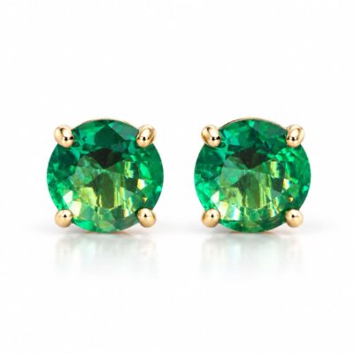 Brinco Kristal Verde Turmalina Banhado a Ouro 18K