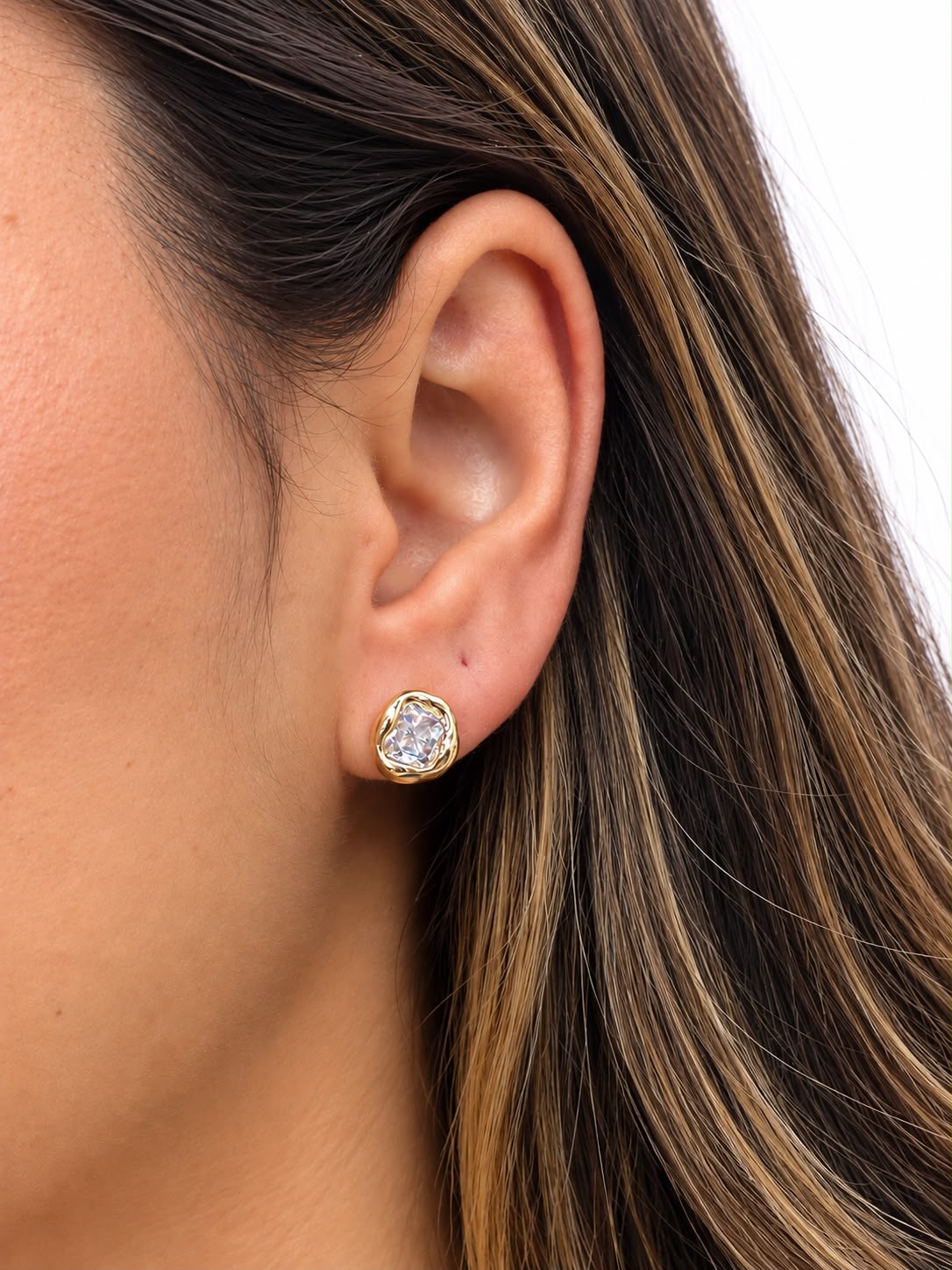Brinco kristal Banhado a Ouro 18K - Imagem 3