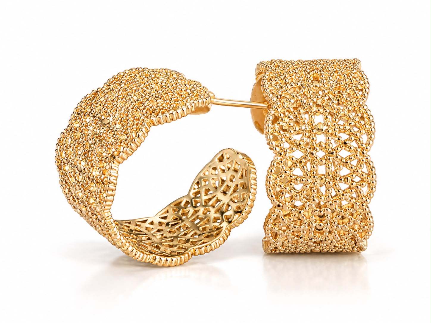Brinco Argola Grossa Banhada a Ouro 18K - Imagem 2