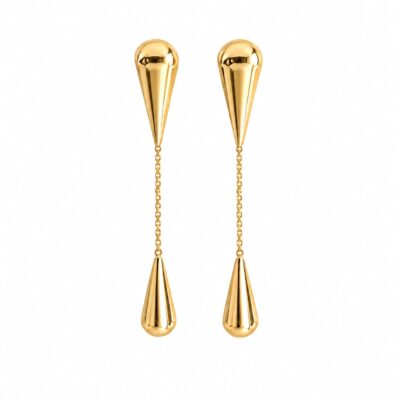 Brinco Duas Gotas Banhado a Ouro 18K